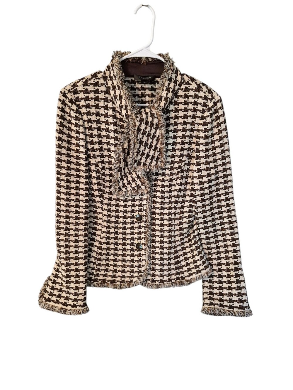 St. John Houndstooth Blazer with atteched Scarf- 10. S39 - Picture 2 of 12